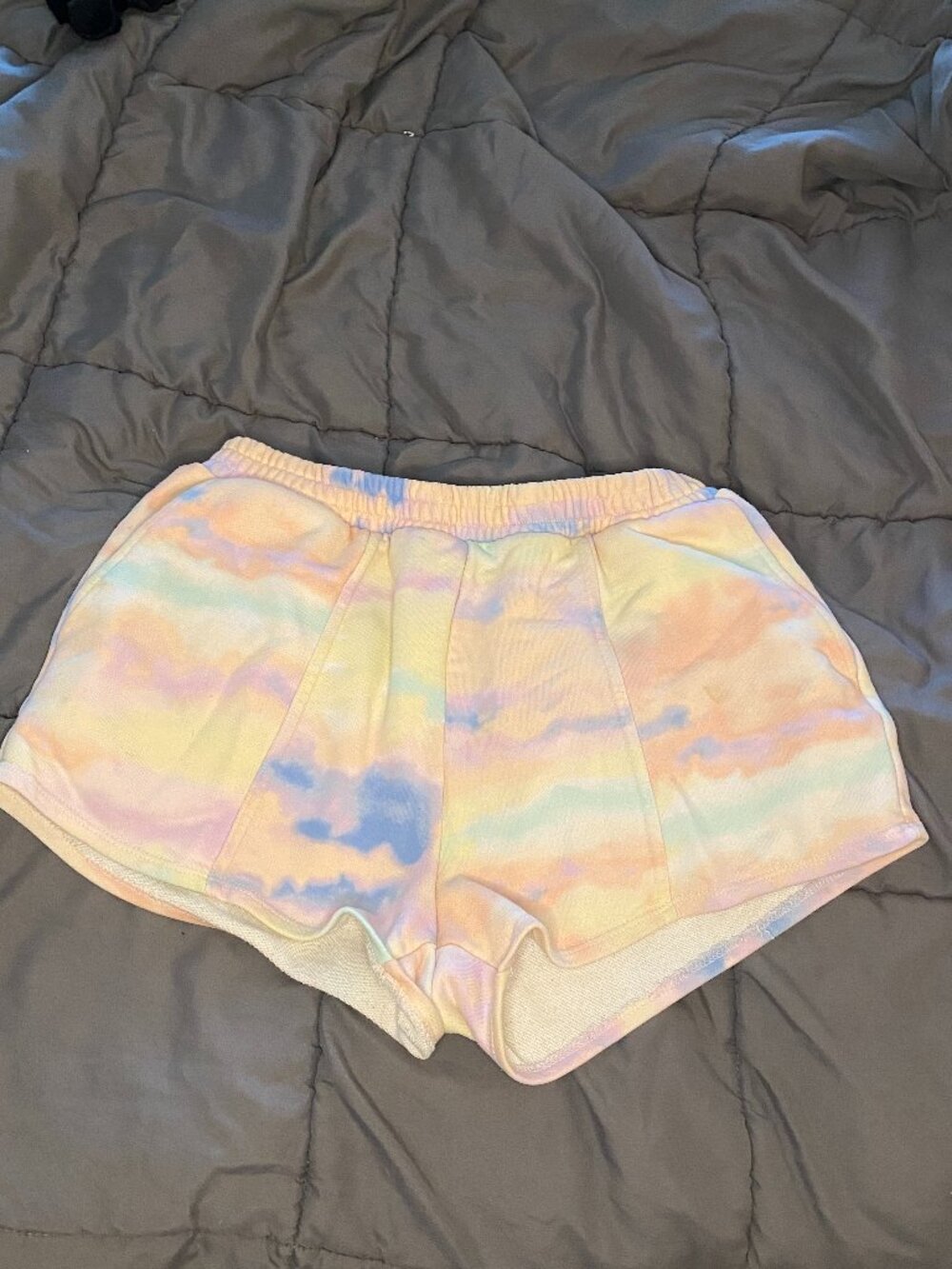 Pastel tie-dye sleep shorts